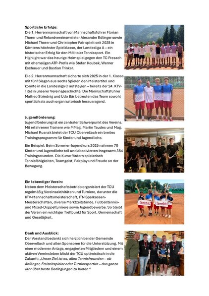 TCU - Tennisclub Union Obervellach: Information (Seite 2)