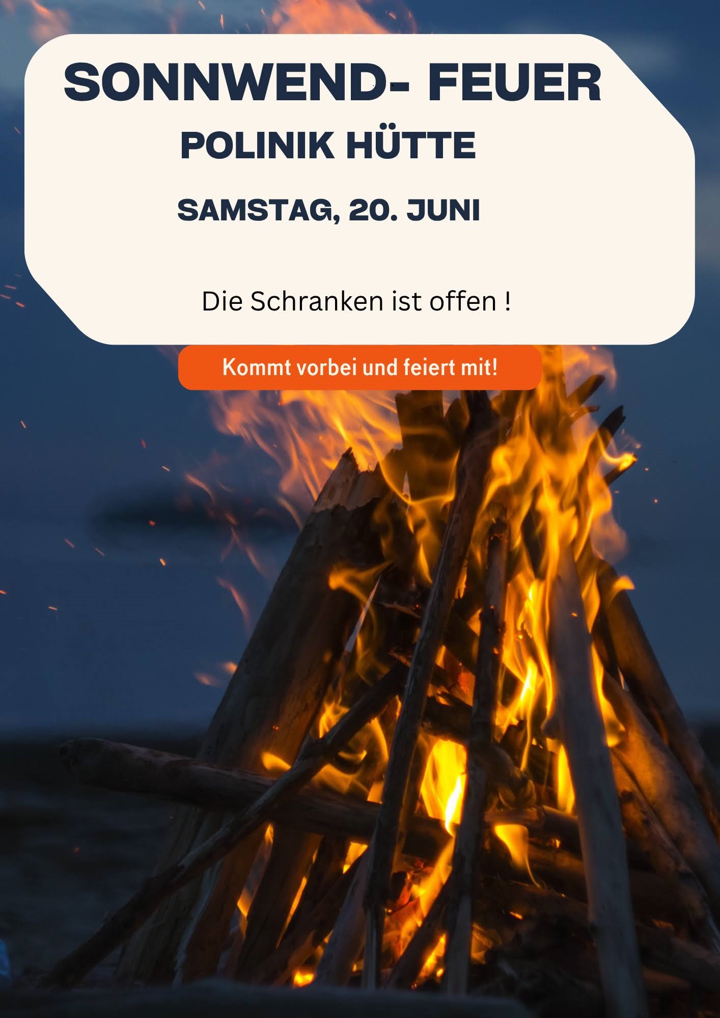 Sonnwendfeuer bei der Polinikhütte 
